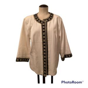Jillian Jones Women Plus Size 1X Lined White Jacket with Embellishments …